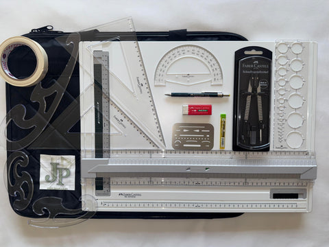 Full set of drawing instruments - Faber Castell TK-system Drawing board (Double Lock)